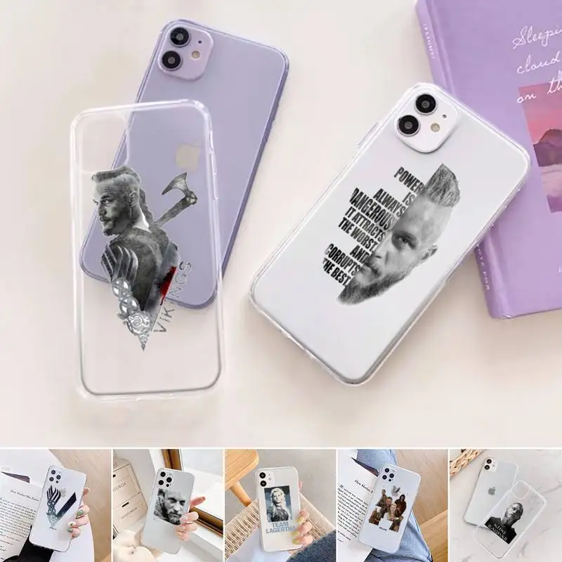 

Ragnar Lothborok Vikimgs Phone Case Transparent for iPhone 11 12 6 7 8 Pro X XS Max XR Plus Silicone Soft TPU Clear mobile bags