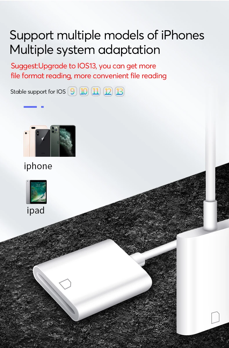 UTHAI C27 кард-ридер для SD-Lightning смарт-камера SD карта памяти адаптер для iPhone iPod Apple карты памяти использовать не нужно приложение