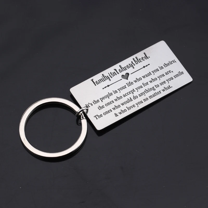 Семейный брелок из нержавеющей стали: семья не всегда кровь. Это те люди в вашей