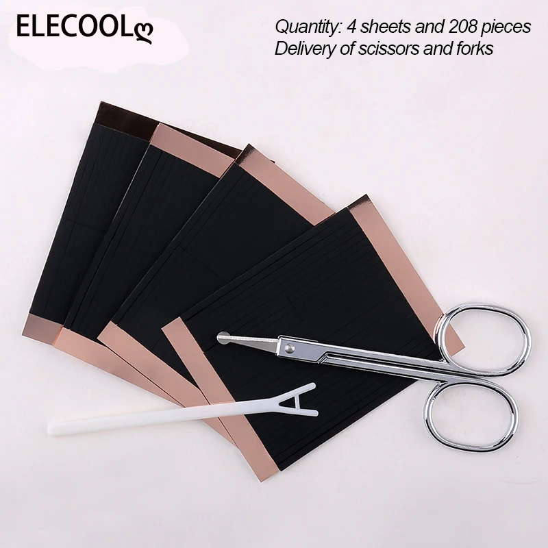 

ELECOOL Double Sides Eyelid Stickers Scissors Set Stretch Fiber Adhesive Eye Tape Strip For Natural-looking Creased Eyelid Shape