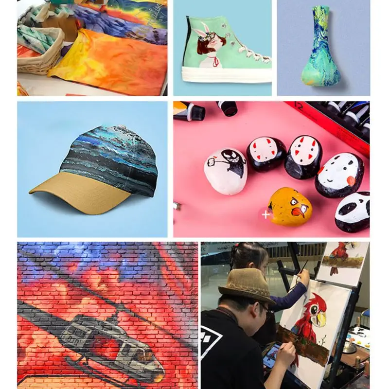 

6Colors 30ml Drawing Painting Pigment Professional Acrylic Paint Set Wall Hand-painted for Kids DIY
