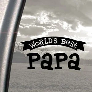 

For Worlds Best Papa Black Decal Car Truck Window Sticker Styling