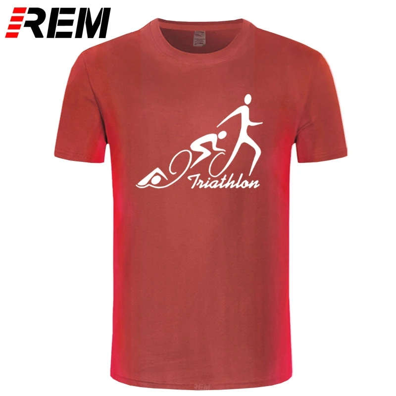 Мужские футболки с принтом REM Triathlon хлопковые лоскутные Футболки коротким