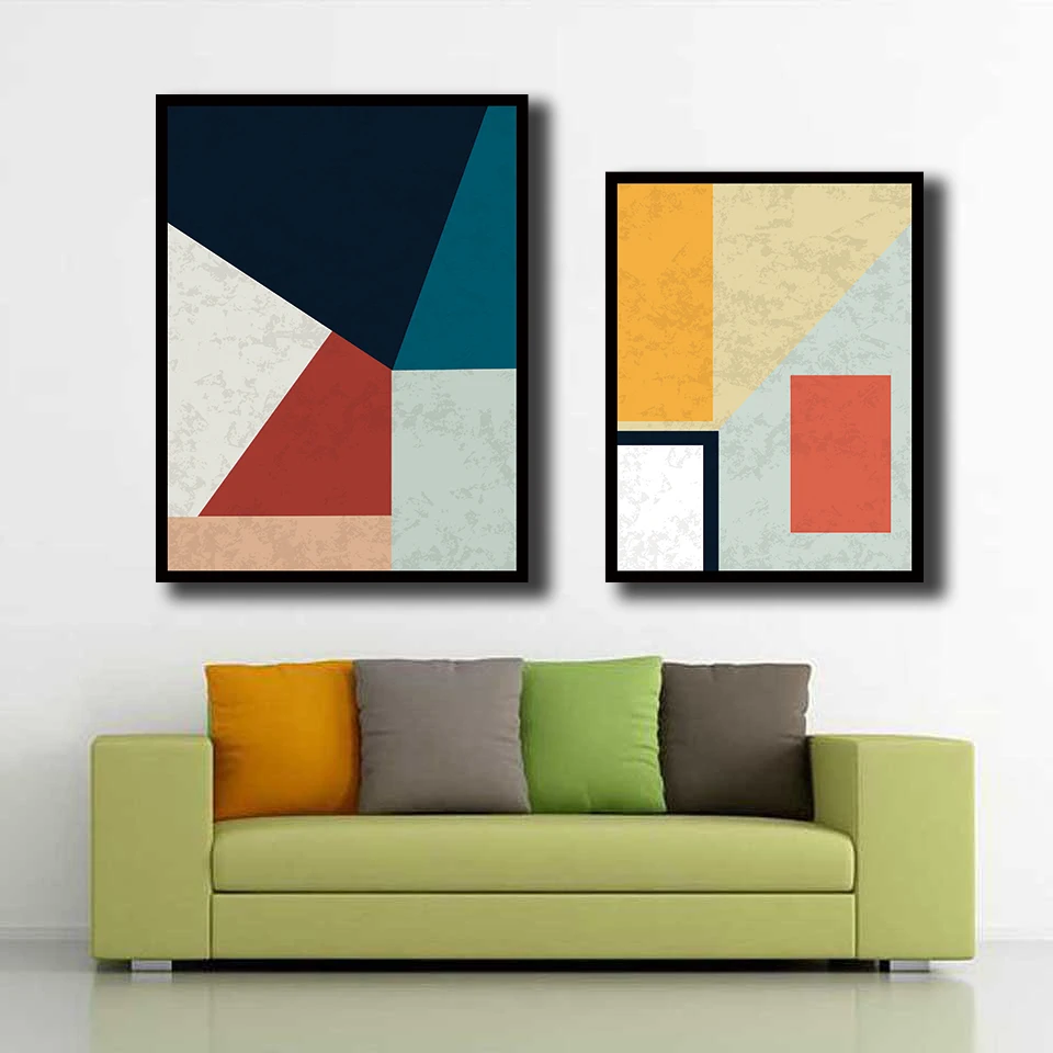 Скандинавские скандинавские холщовые сплайсинговые картины настенная