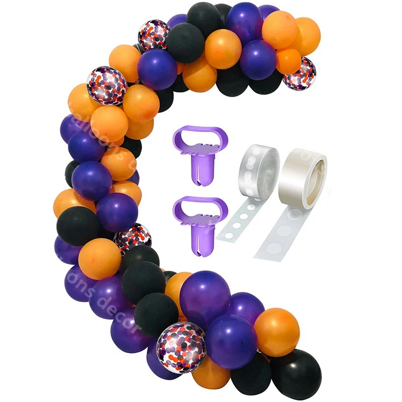 2021 DIY воздушный шар на Хэллоуин Гирлянда арочный комплект Цвет черный оранжевый