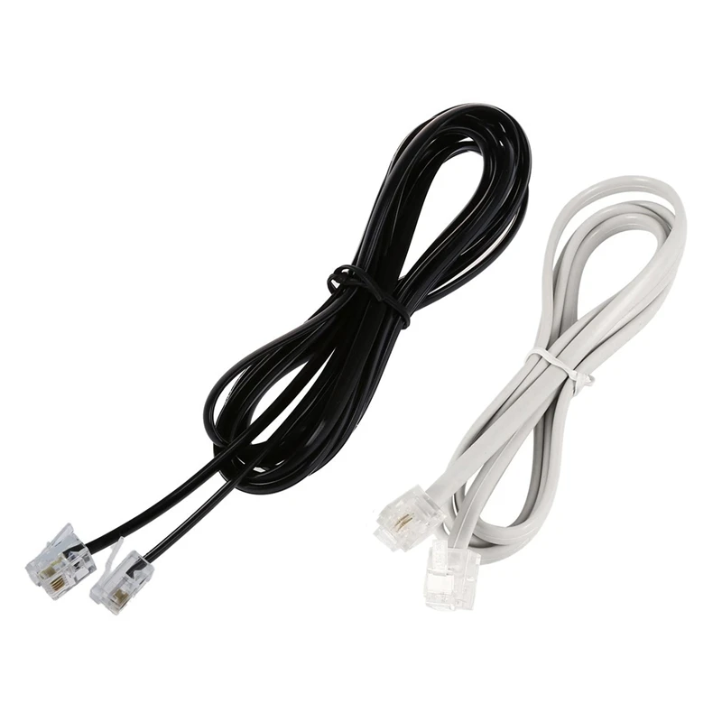 1 шт. Rj11 6P4C телефонный кабель Шнур Adsl модем 2 м и белый 6P2C Штекерный 5 мм Ширина 3.3Ft |