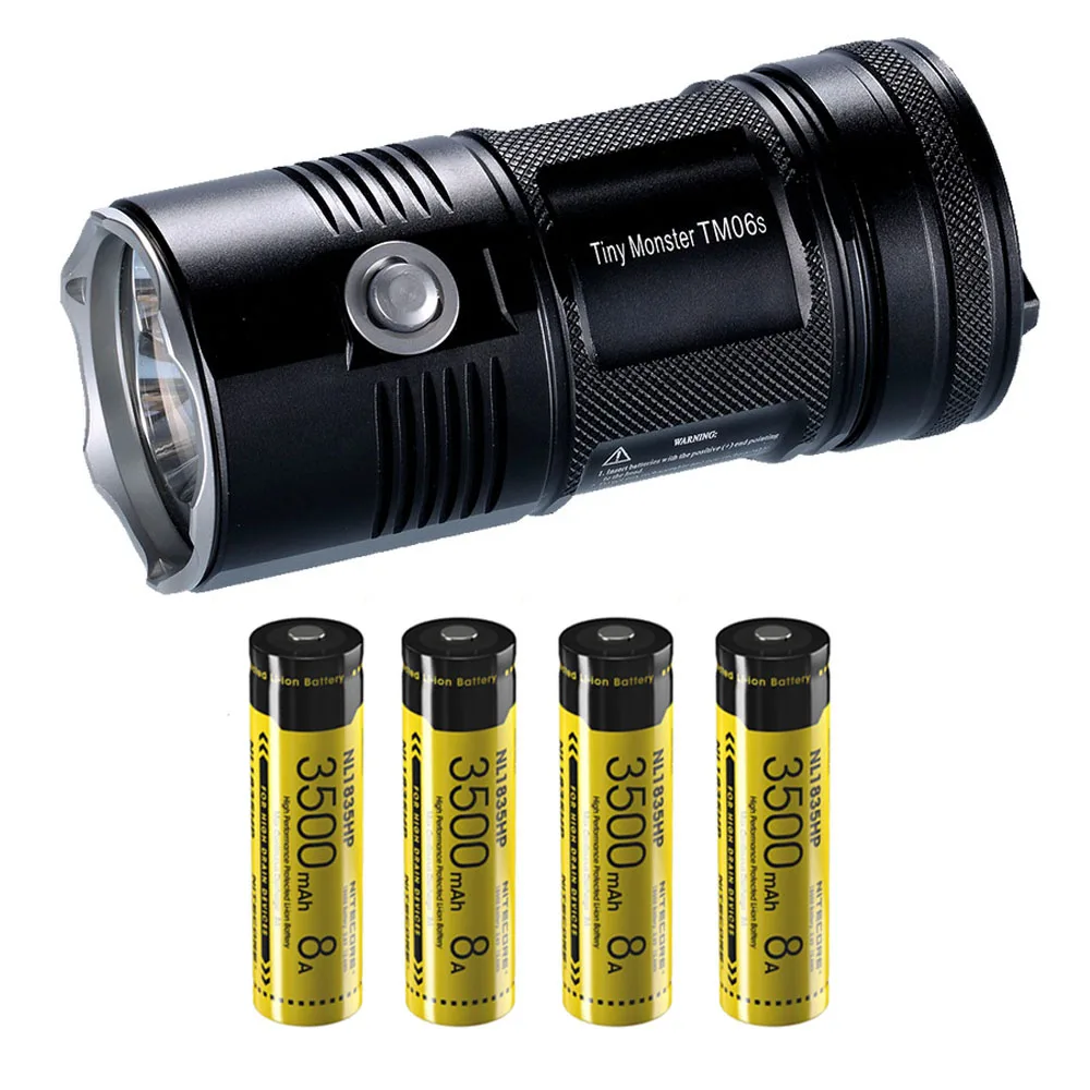 TM06S 3500mAh 8A NITECORE TM06S портативный фонарик 4 × CREE XM-L2 U3 светодиоды Макс 4000 складной фонарик луч бросок 359 м уличный фонарик для поиска спасательных - Испускаемый цвет: TM06S 3500mAh 8A