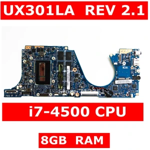 ux301la i7 4500 processor cpu 8gb ram mainboard rev 2 1 for asus ultrabook ux301 ux301l ux301la zenbook motherboard test 100 ok free global shipping