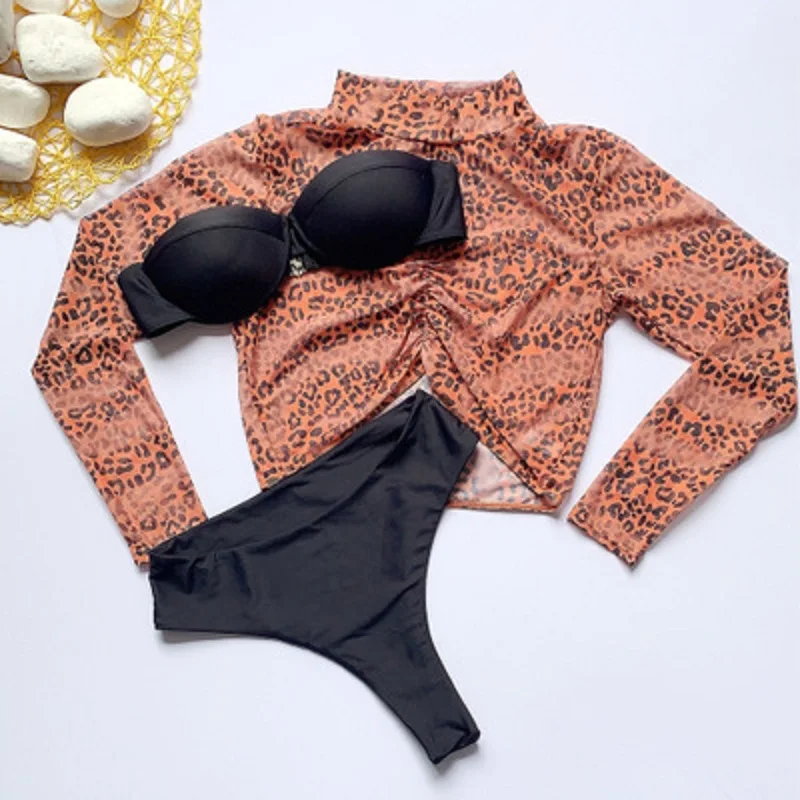 Новинка комплект бикини из 3 предметов сексуальный женский купальник без