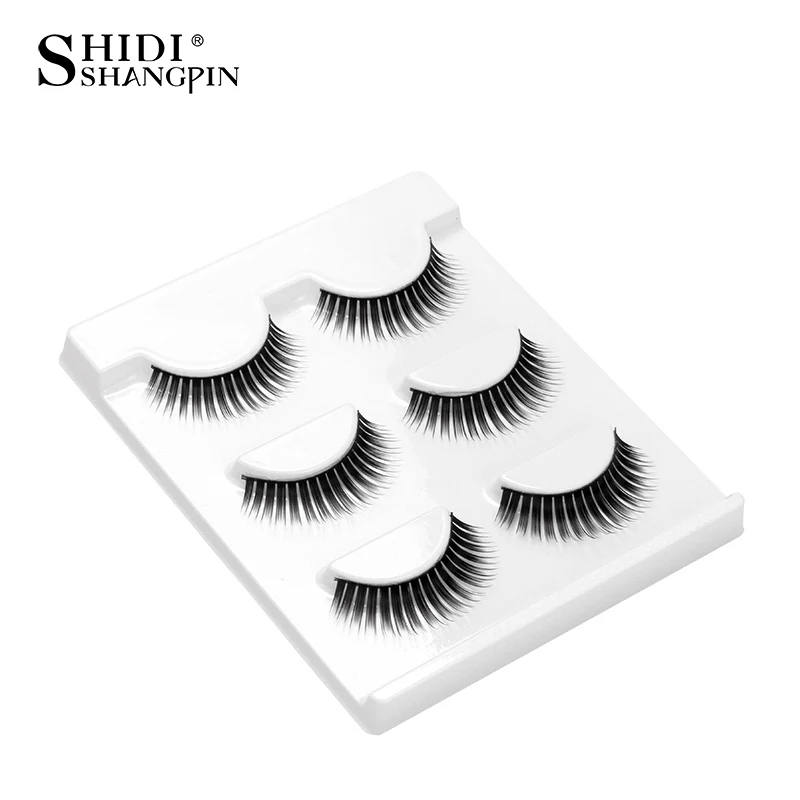 3 пары новых роскошных длинных 3D волокон ресниц Накладные ресницы пушистая