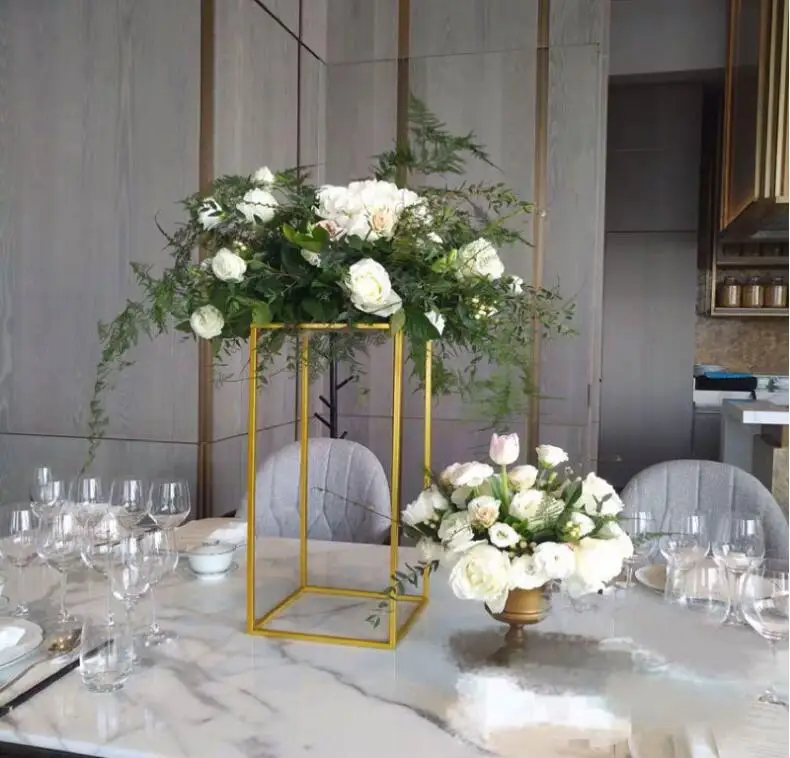 Плинтус для свадьбы квадратный золотистый белый 2 комплекта 8 шт. | Дом и сад