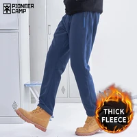 pioneer camp 2021 new fleece warm pants men brand clothing solid autumn winter casual trousers male soft straight azz801372