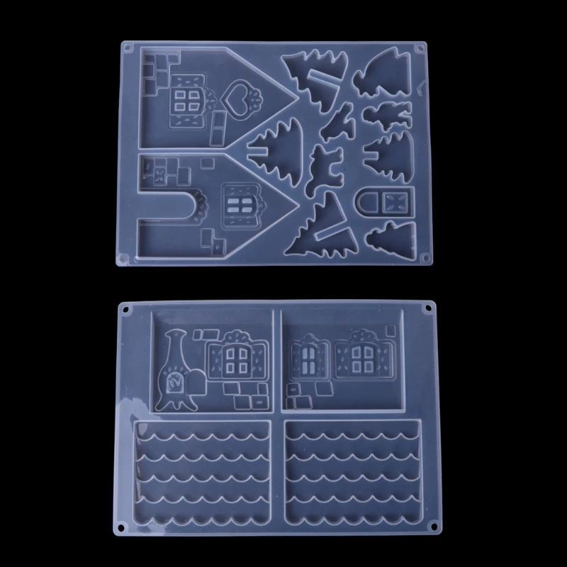 

DIY Silicone Christmas House Castle Mold Epoxy Resin Jewelry Making Tool Set New 1XCA