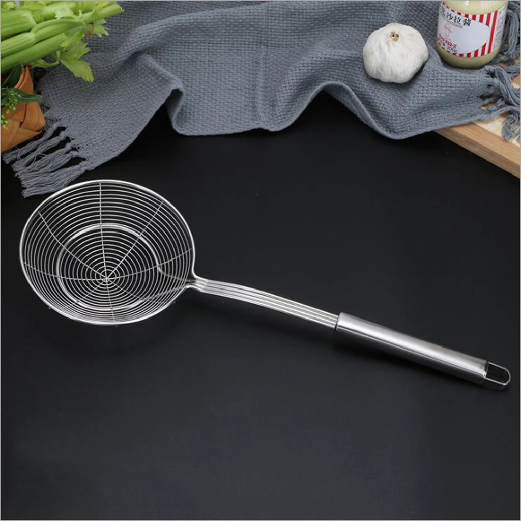 

Spider Strainer Skimmer, Asian Strainer Ladle Stainless Steel Wire Skimmer Spoon with Handle, 4 Sizes To Choose