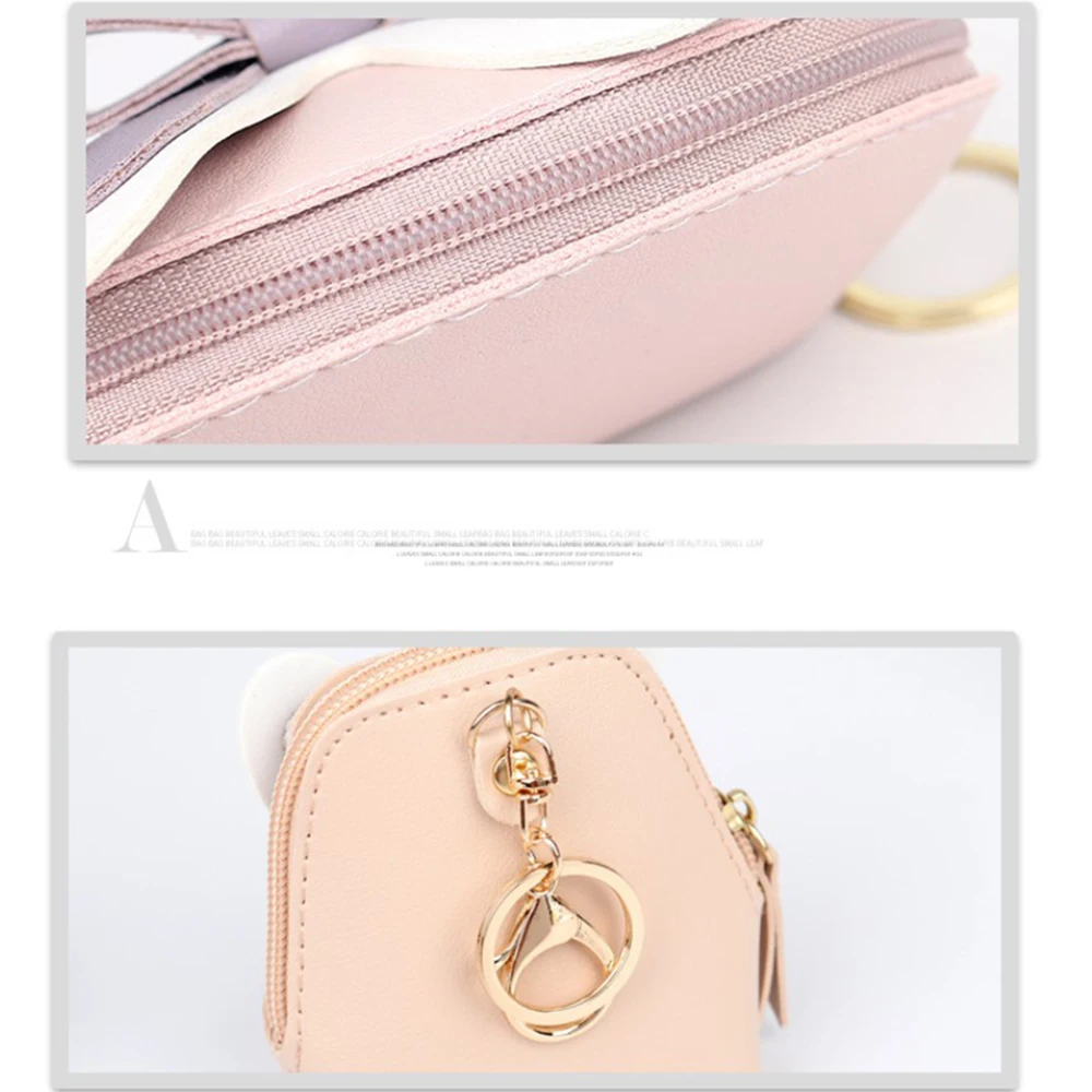 

Fashion Cute Rabbit Ear Cartoon Women Coin Purse Mini Cute Zipper Girls Coin Wallet Usb Cable Bag Key Wallets