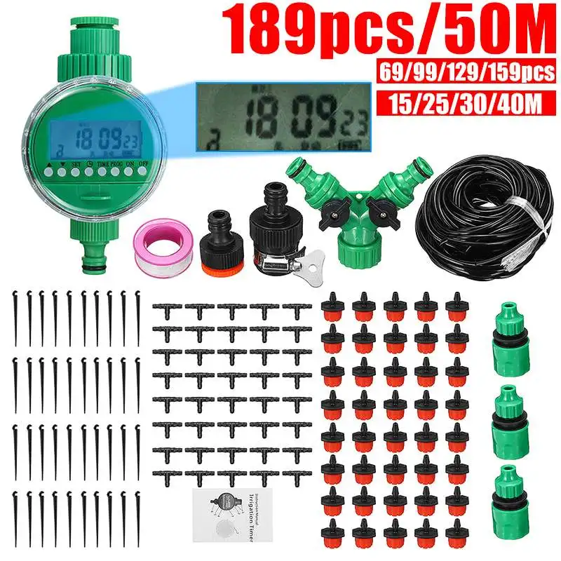 

15/25/30/40/50m Automatic Watering Timer Greenhouse Plant Irrigation Systems Kit Garden Timer Irrigation System Intelligent Care