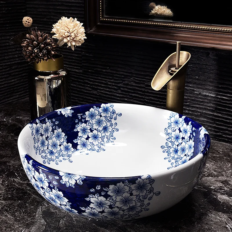 Овальная керамическая раковина для ванной Jingdezhen | Обустройство дома
