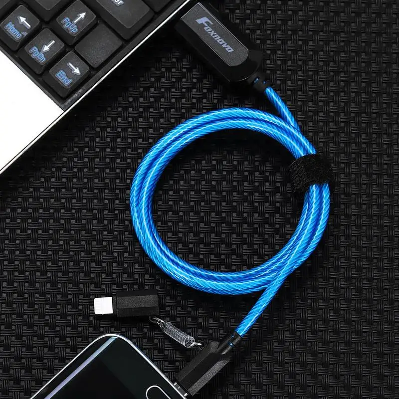 FOXNOVO 2 в 1 Течет EL светильник 8 pin ning и Micro USB кабель синхронизации данных зарядки
