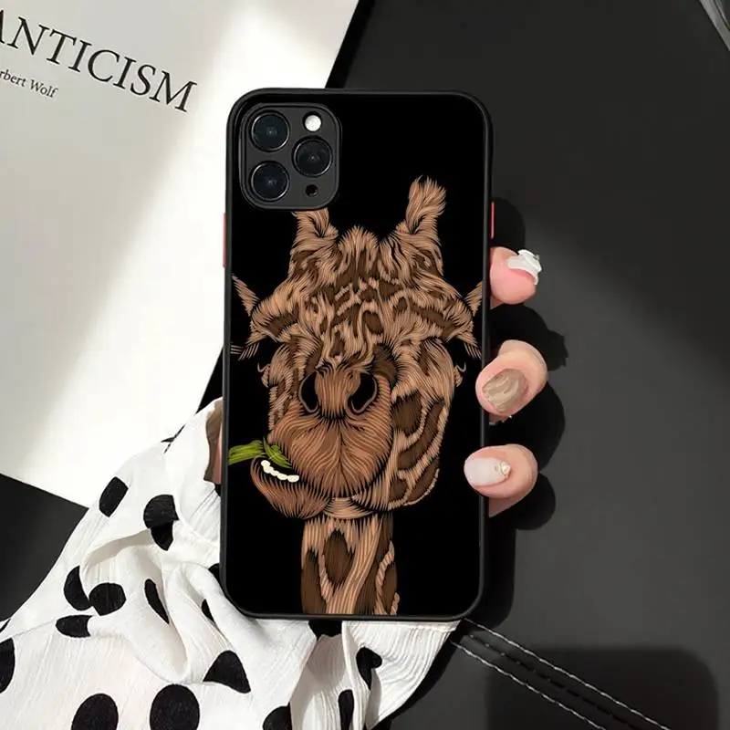 

line Art lion Animal Phone Case matte transparent For iphone 7 8 11 12 plus mini x xs xr pro max luxury shell coque cover