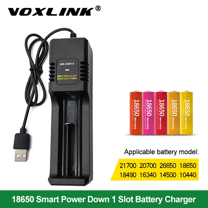 Зарядное устройство VOXLINK 18650 USB 2 0 интеллектуальная зарядка 26650 21700 14500 26500 22650 26700