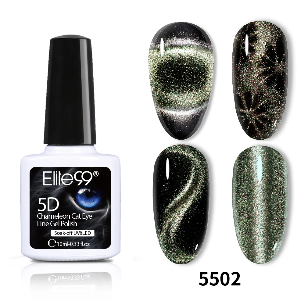 5502 Elite99 10 мл Galaxy Cat Eyes светодиодный Гель-лак для ногтей Хамелеон для использования с магнитом УФ-лак для ногтей Дизайн ногтей Блестящий гель нужен черный базовый слой - Цвет: 5502