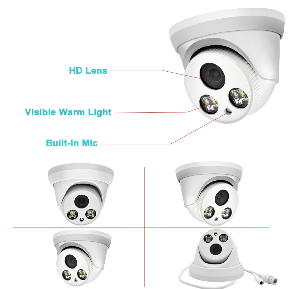 Hikvision совместимые наборы 4PCS 8MP POE IP Camera 4K ColorVu &amp 8CH NVR DS-7608NI-Q1/8P наружное