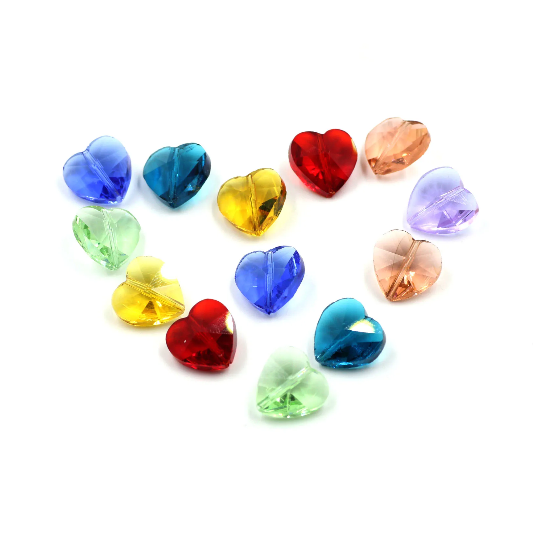 

Austrian Crystal Heart Pendant With Vertical hole 10/14mm Glass Bead Love Heart Shape For DIY Making Necklace Earing Accessories