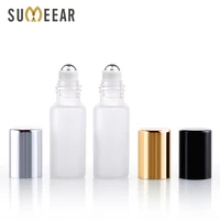 100 pieceslot 5ml mini refillable perfume bottle frosted glass roll on essential oil vial travel empty perfume sample bottle