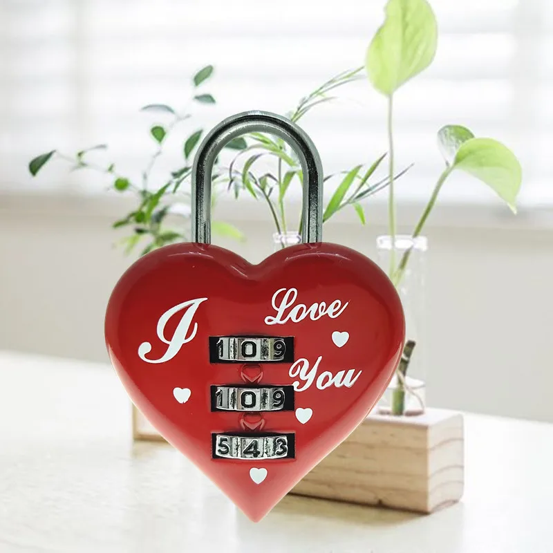 

521 metal mini peach heart-shaped love password lock luggage small padlock gym wardrobe student dormitory fashion