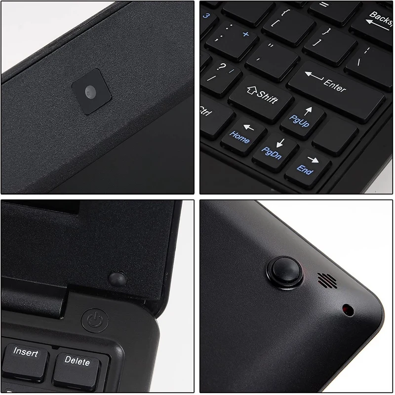 

HD Portable 10.1Inch Quad Core Android System Without Optical Drive Mini Black Laptop Netbook(US Plug)