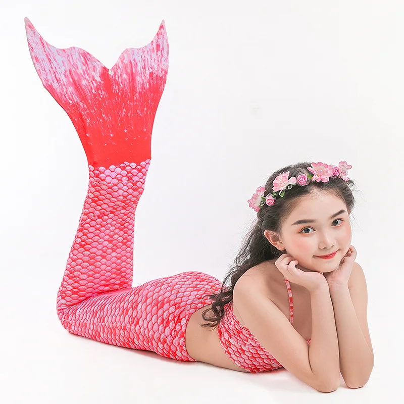 Girls Mermaid Tails Swimming Dresses Cosplay Costume Beach Clothes Little Children Swimsuit for Kids Swimmable Costumes | Спорт и