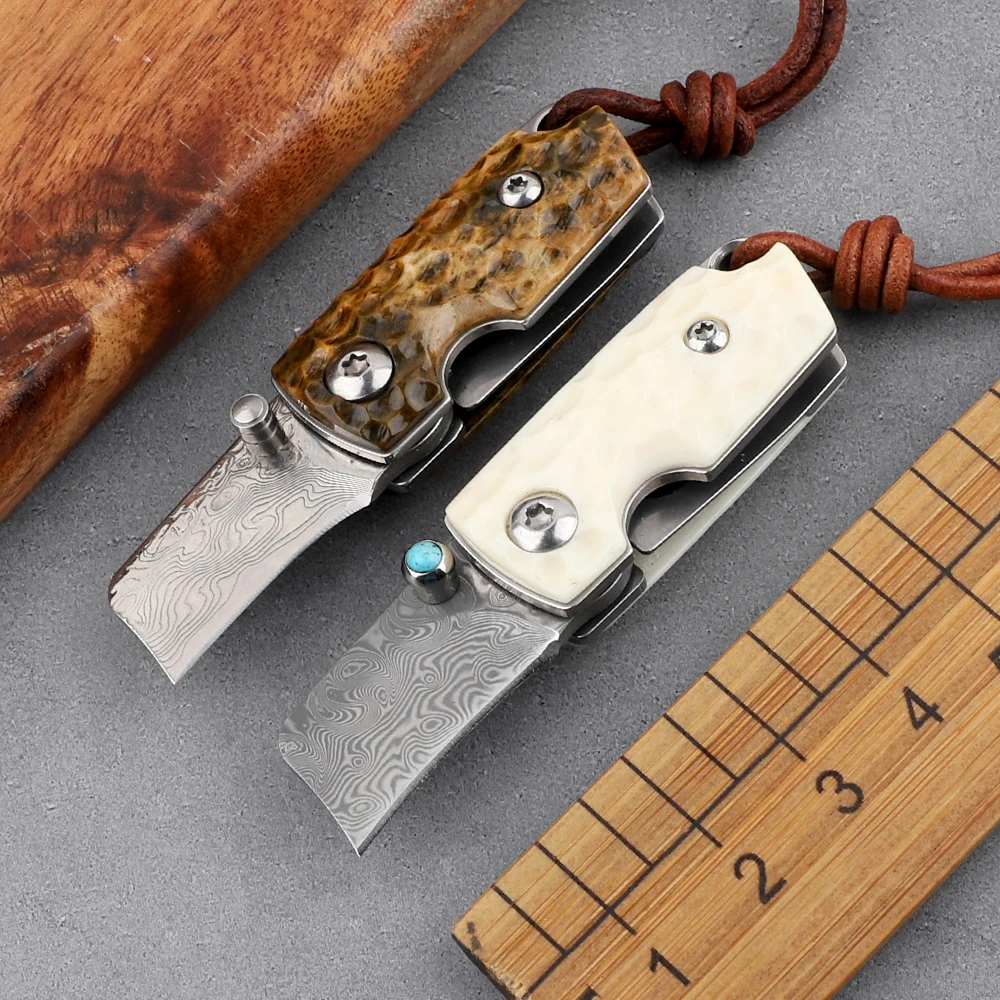 Тактический уличный складной нож дамасская Волшебная фасоль ручка из коровьей