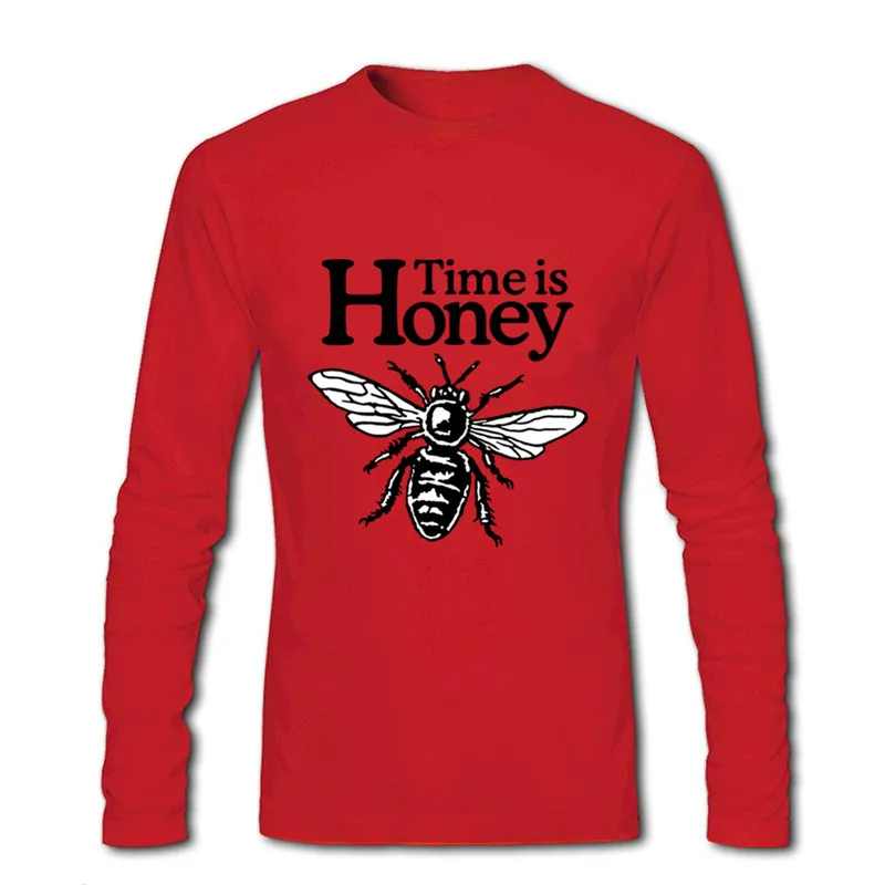 Мужские футболки Time Is Honey с Пчелой модные топы 5XL длинным рукавом в стиле хип-хоп