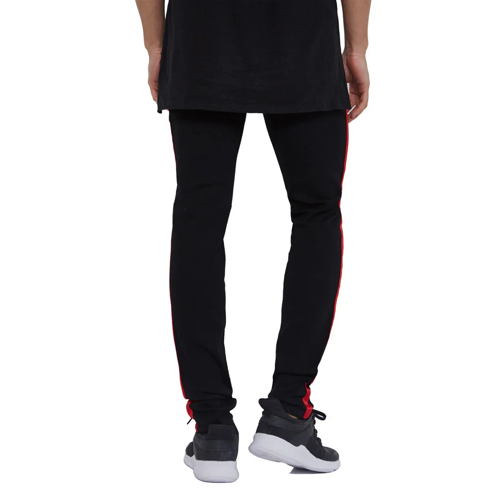 Модные дизайнерские облегающие мужские джинсы больших размеров в полоску