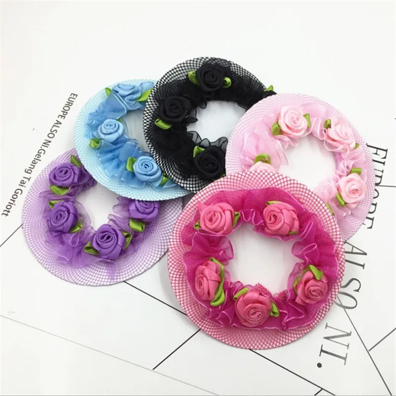 Милая повязка на голову с цветами для девочек бейсболка сеточкой и регулируемым