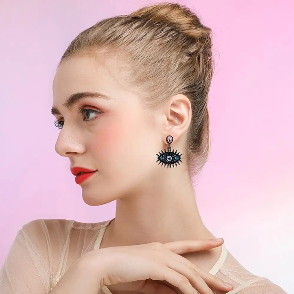 Серьги-гвоздики в богемном стиле с большими глазами модные креативные серьги