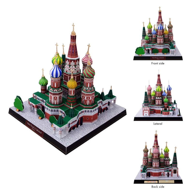 

Building 3D paper model DIY handmade paper model paper model of St. Basil cathedral in Russia