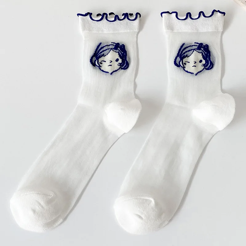

Summer Socks For Women Ladies Lolita Lace Middle Tube 2021 New Trended Thin Korean Stringy Selvedge Comfortable Silk Ladies Sock