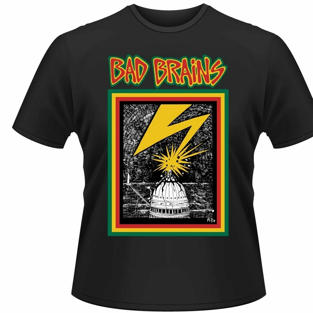 Футболка с надписью Bad Brains черный альбом логотипом Мужская металлическая