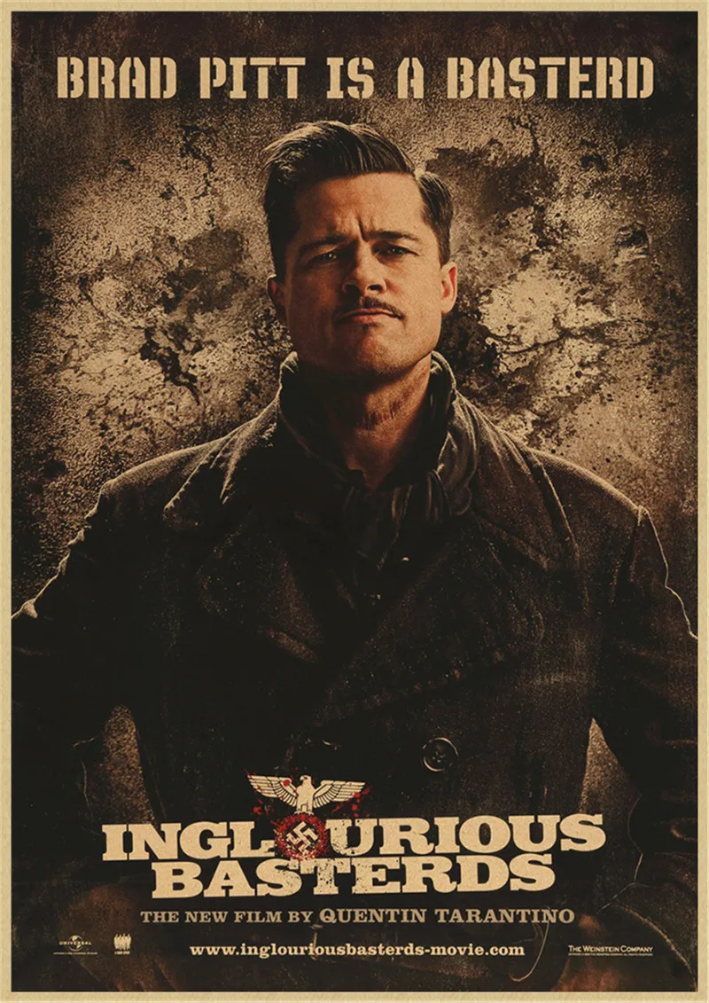 Постеры из крафт-бумаги с изображением классического фильма Inglourious Basterds
