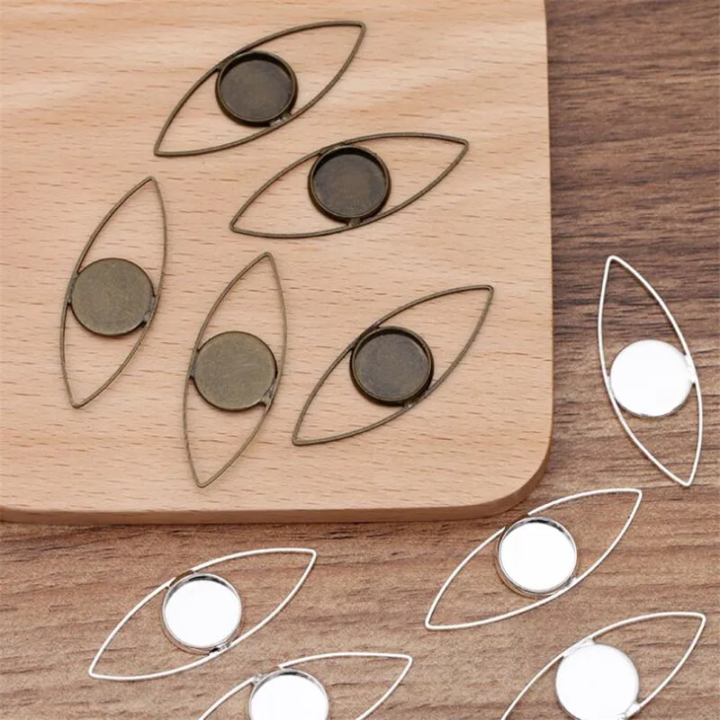 

20pcs/lot 38mm length Jewelry Settings for 12mm Cabochon Cameo Trays Bezel Blank Base Setting for DIY Bracelet Findings