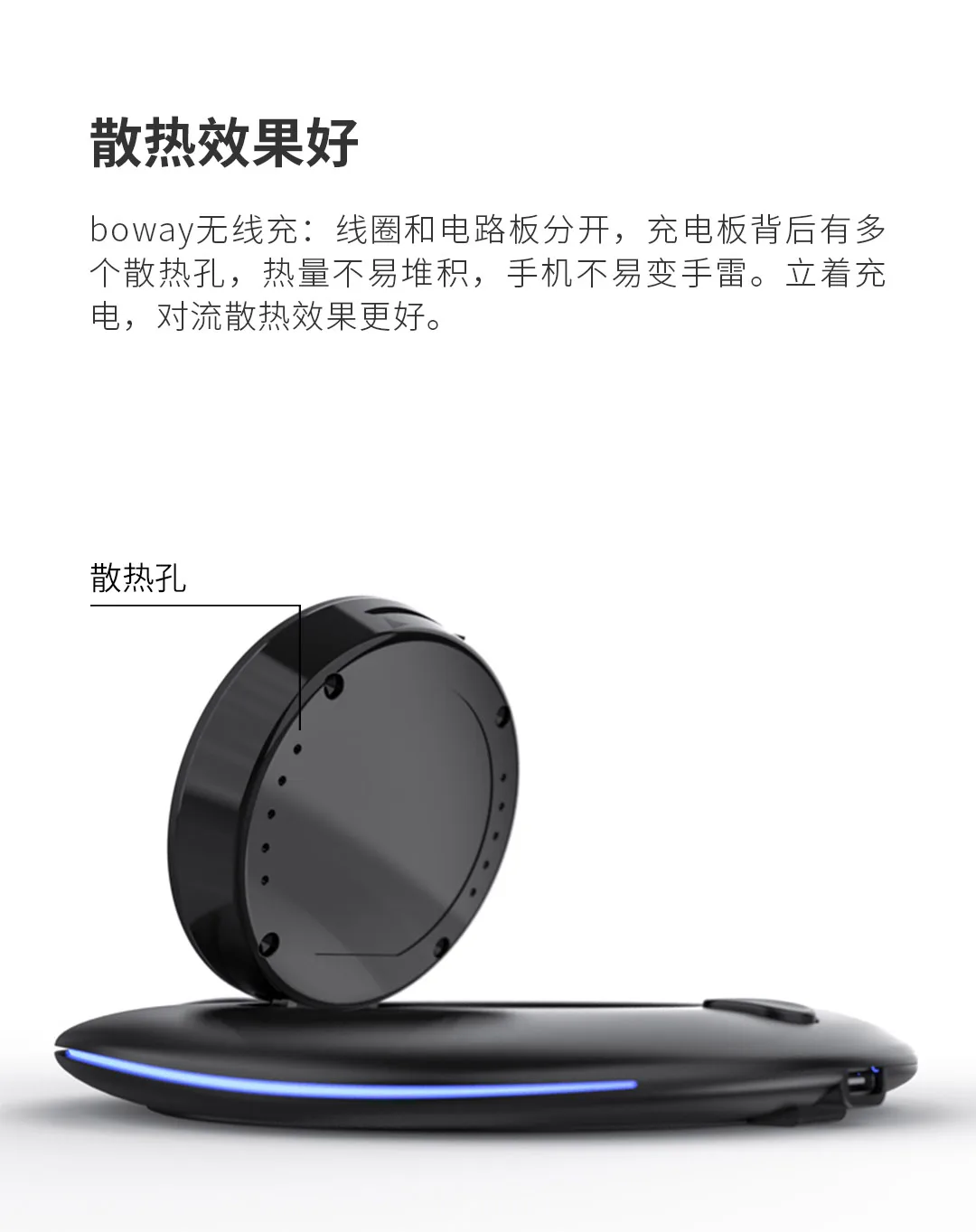 Xiaomi Mijia Youpin Boway Z1 складное Беспроводное зарядное устройство Черный Горизонтальный Вертикальный и горизонтальный 7,5 Вт/10 Вт Быстрая зарядка