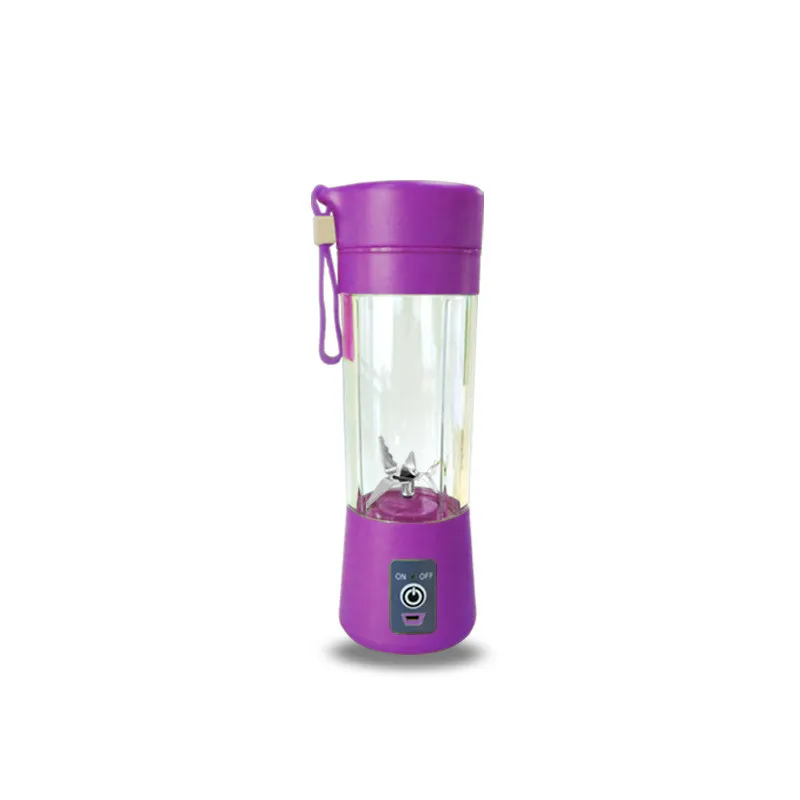 Purple 6-лист Мини соковыжималка с зарядкой от USB электрическая соковыжималка чашки Портативный Кубок фрукты чаша для смешивания Миксер для фруктов машина 400 мл - Цвет: Purple