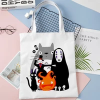 janpanese anime totoro shopper bag tote canvas shoulder bag women reusable shopping and other handbag for girl canvas crossbody