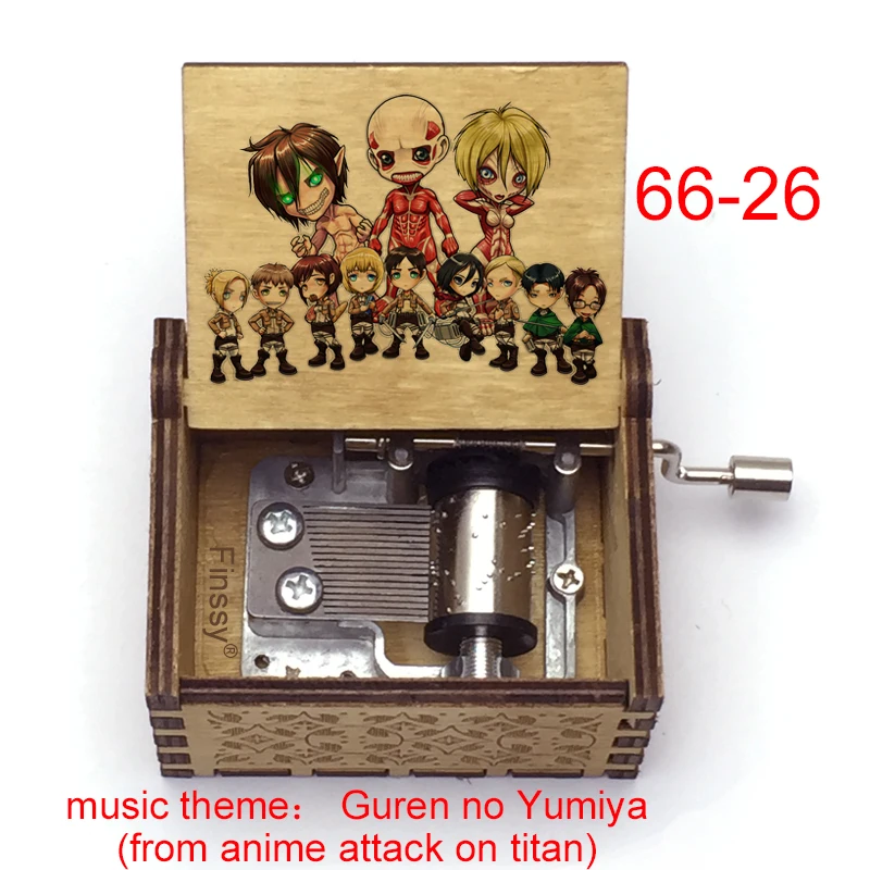 Музыкальная шкатулка Shingeki no Kyojin с принтом титанов для фанатов аниме подарок