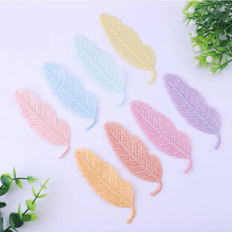 Feather Cloth Appliques For Clothes Material Sewing Supplies Diy Bags&hair Clip Decor Patches