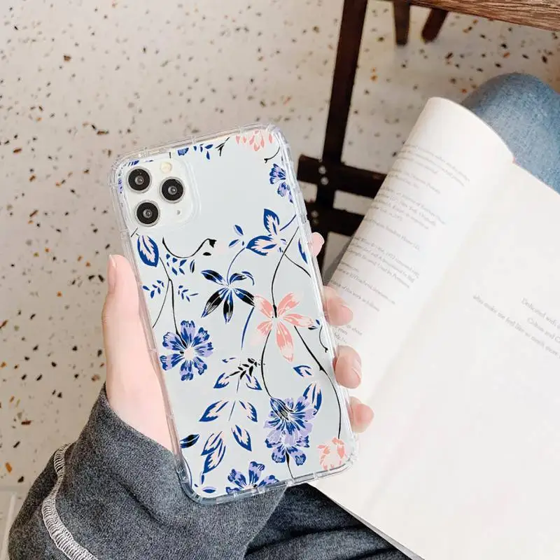 

Fashion Cute Flowers Phone Cases Transparent soft For iphone 5 5s 5c se 6 6s 7 8 11 12 plus mini x xs xr pro max
