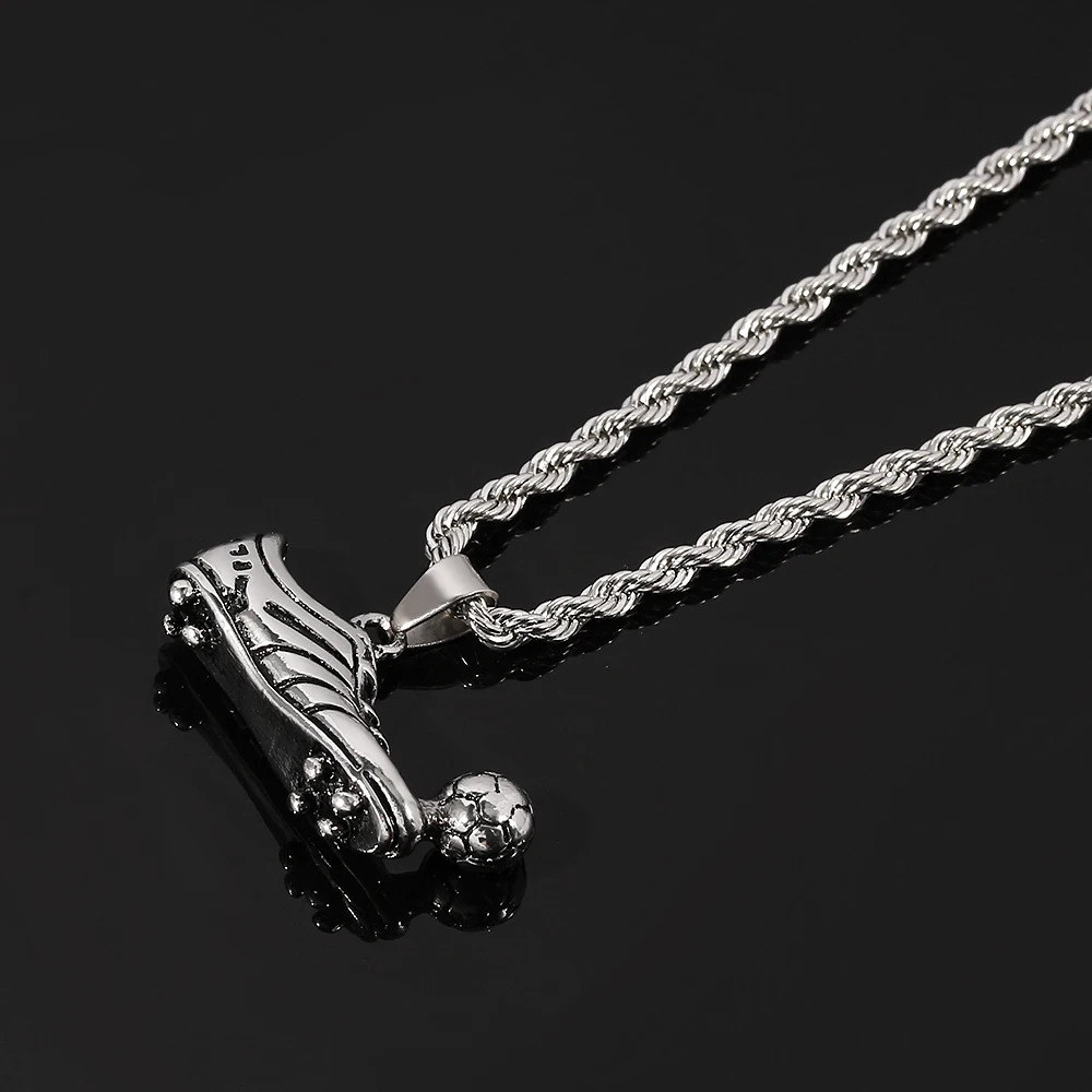 Ожерелье с подвеской в виде футбольных ботинок стиле хип-хоп футбола ожерелье