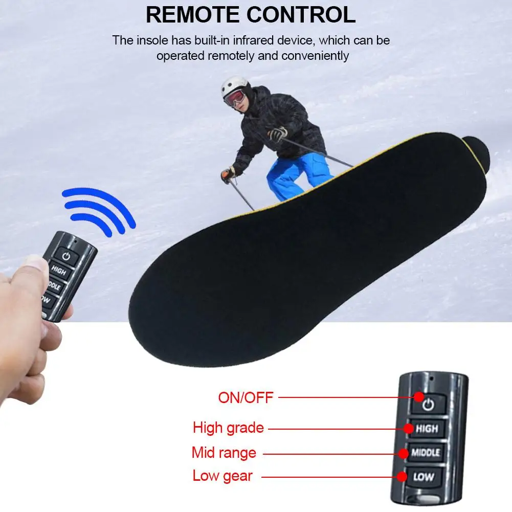 

Winter Foot Warming Insoles, Remote Control Thermostat Electric Heating Insoles, Three-speed Control Heating Insoles