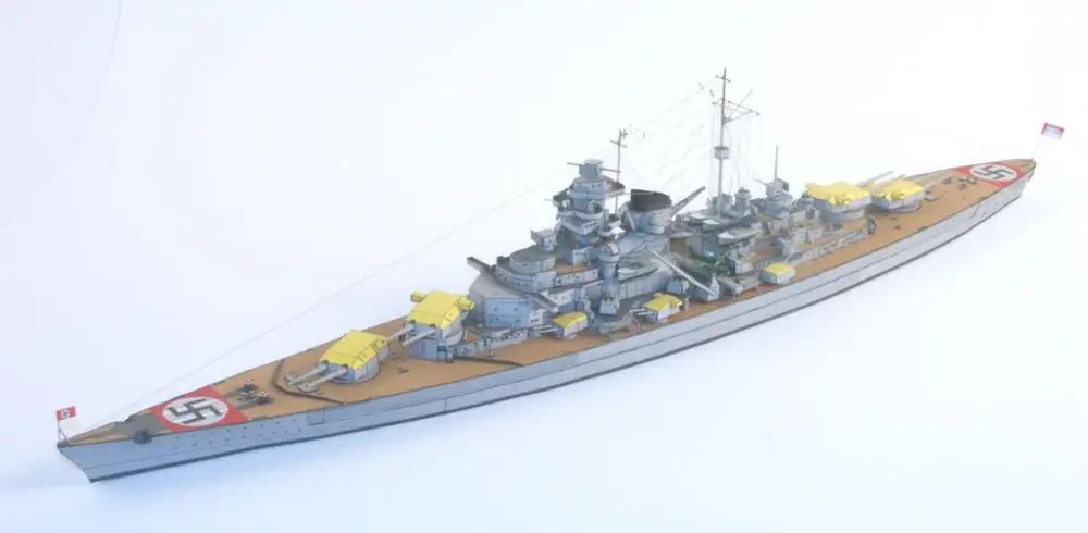 

1:400 German battleship Bismarck paper model WWII warship handmade paper art DIY